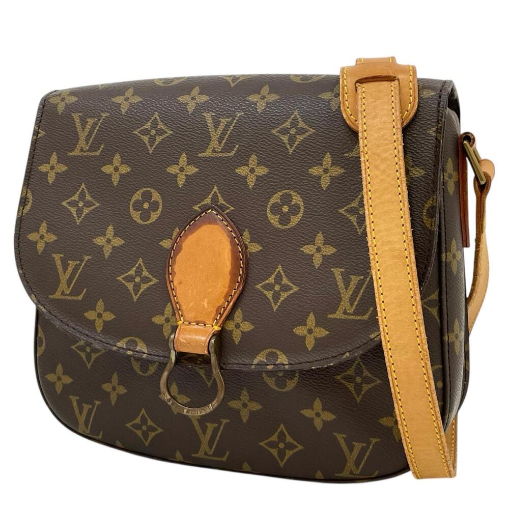 LOUIS VUITTON Saint Cloud Monogram Shoulder Bag Brown